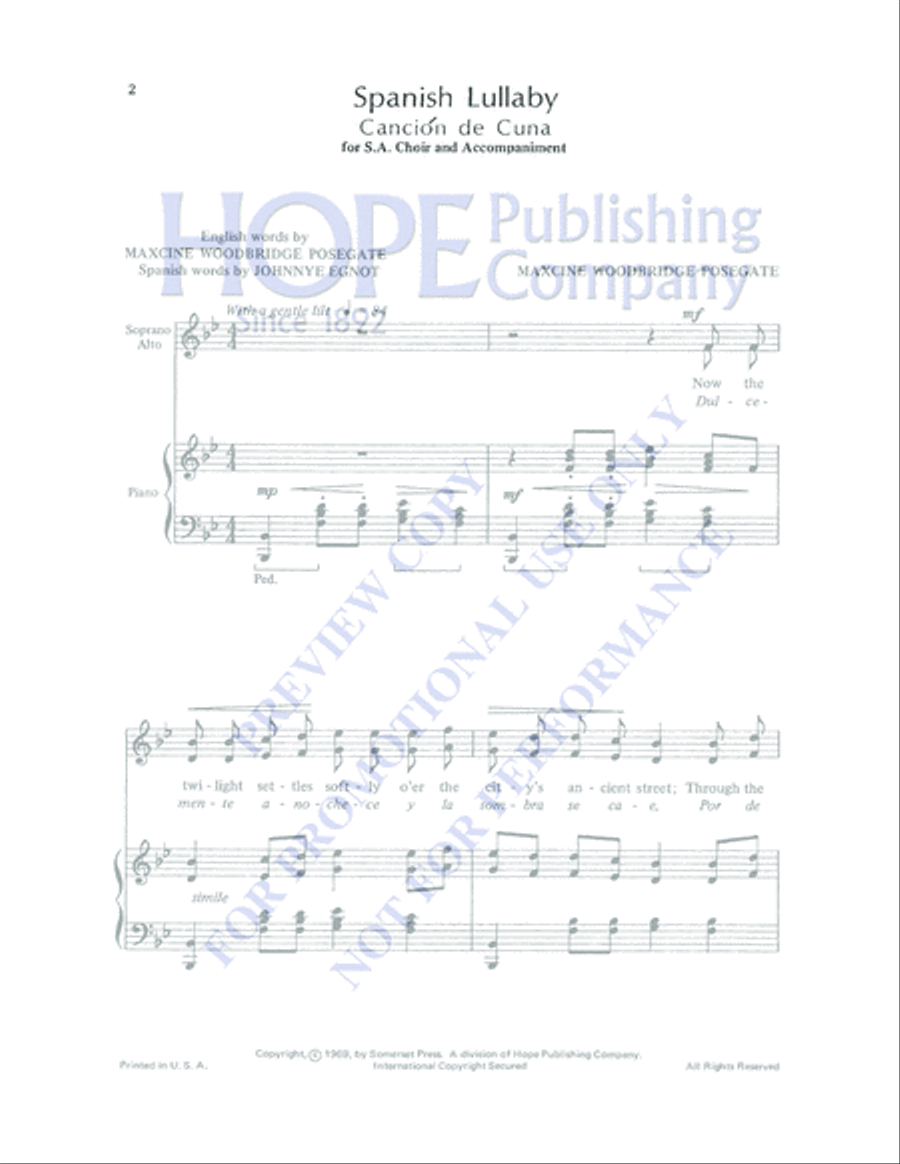 Spanish Lullaby SA scores gallery preview page 2