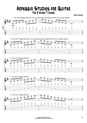 Arpeggio Studies for Guitar - The B Minor 7 Chord