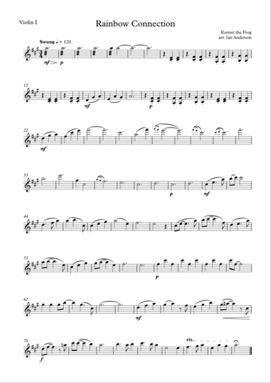The Rainbow Connection String Quartet scores gallery preview page 4
