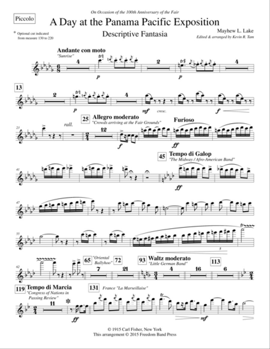 A Day at the Panama Pacific Exhibition - #1 Woodwind Parts Concert Band scores gallery preview page 1