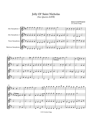 Jolly Ol' Saint Nicholas (Sax Quartet AATB)