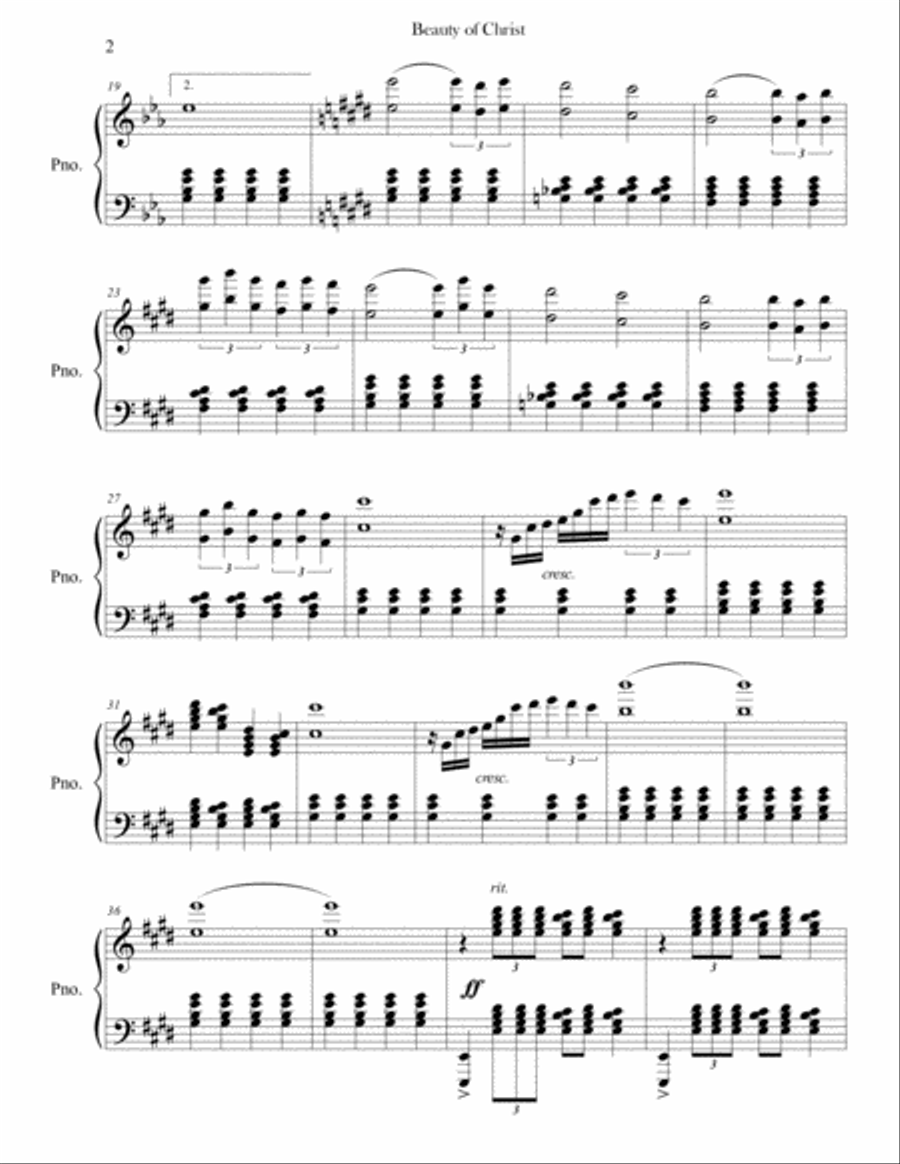 Beauty of Christ (Piano Solo) Piano Solo scores gallery preview page 2
