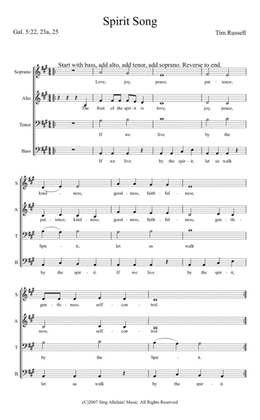 Spirit Song (abridged sheet music)