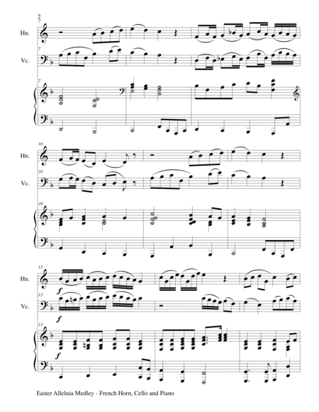 EASTER ALLELUIA MEDLEY (Trio – French Horn, Cello/Piano) Score and Parts image number null