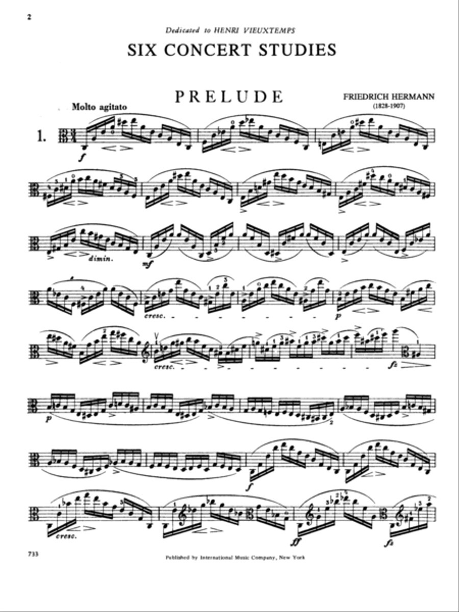 Six Concert Studies, Opus 18 Viola Solo scores gallery preview page 2