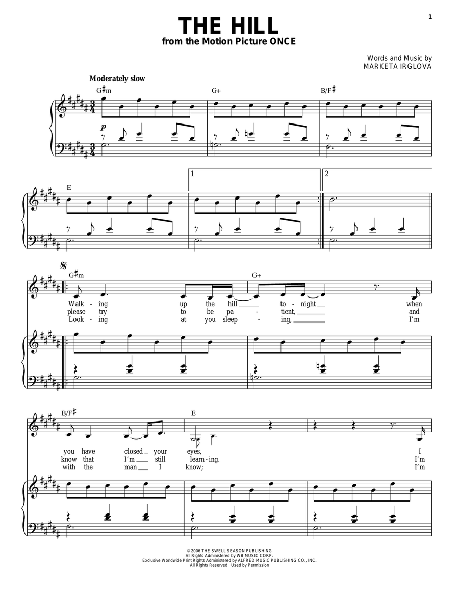 The Hill The Hill Piano, Vocal scores gallery preview page 1