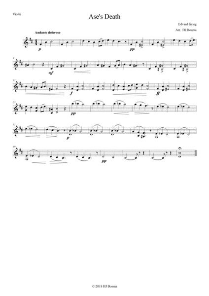 Ase's Death from Peer Gynt, arr. Violin & Cello image number null