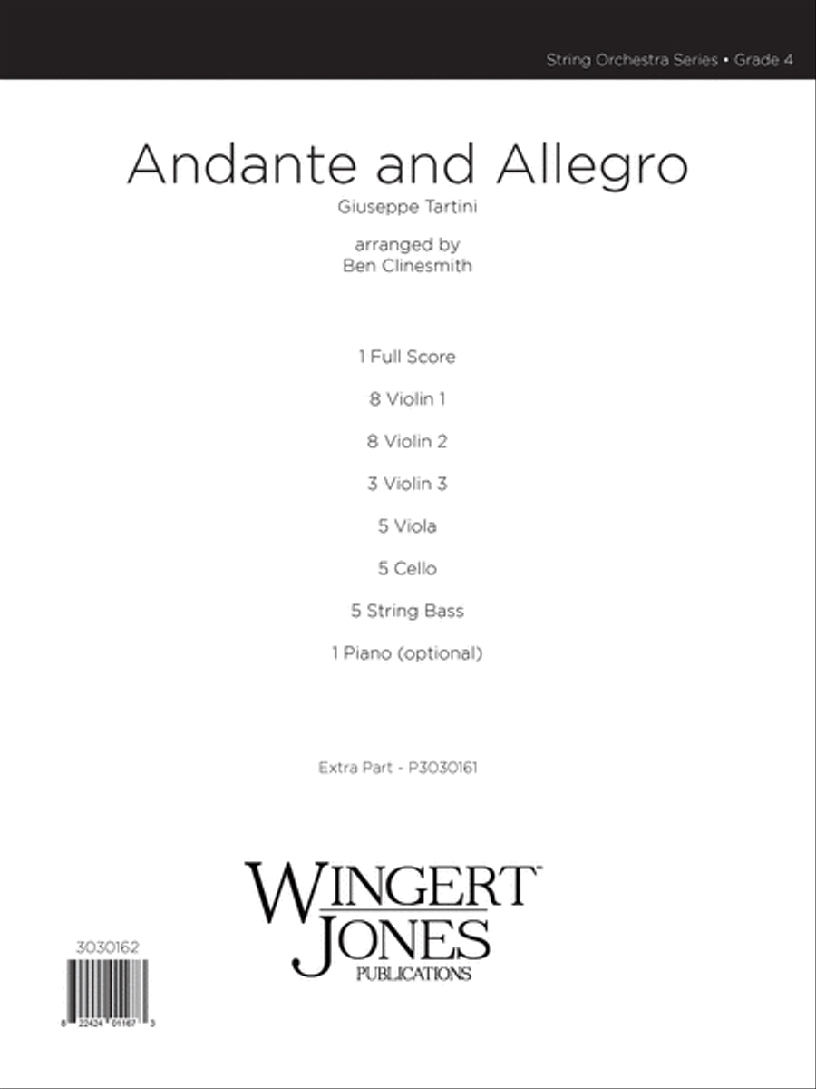 Andante and Allegro (Score) String Orchestra scores gallery preview page 1