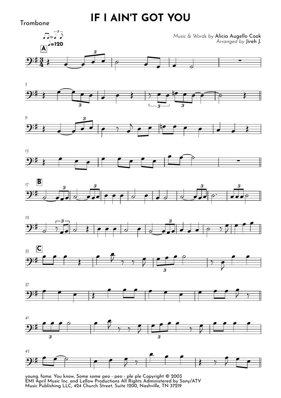 If I Ain't Got You If I Ain't Got You Trombone Solo scores gallery preview page 2