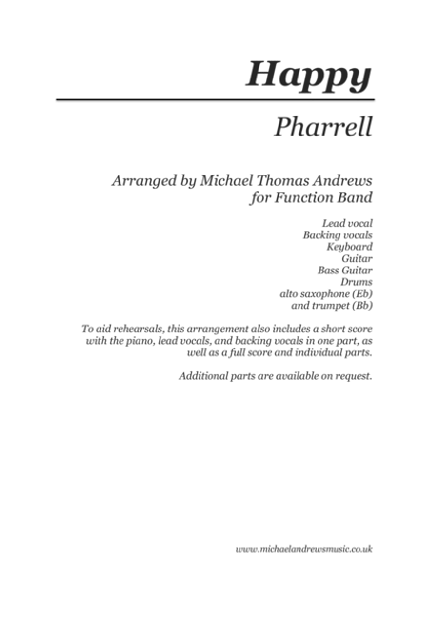 Happy Piano, Vocal, Guitar scores gallery preview page 1