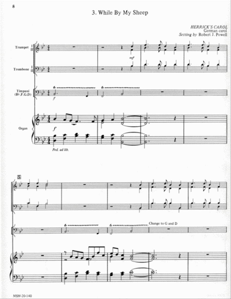 Five Christmas Carols for Brass and Organ Organ scores gallery preview page 6