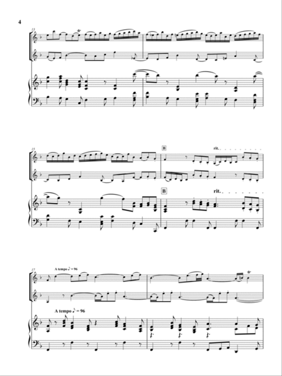 J. S. Bach: Largo from Double Violin Concerto in D minor (for 2 violins and Piano Accompaniment) String Duet scores gallery preview page 5