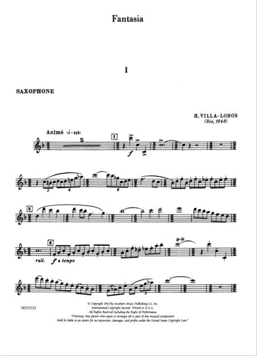 Fantasia Tenor Saxophone scores gallery preview page 3