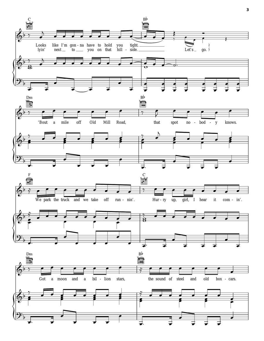 Night Train Piano, Vocal, Guitar scores gallery preview page 3