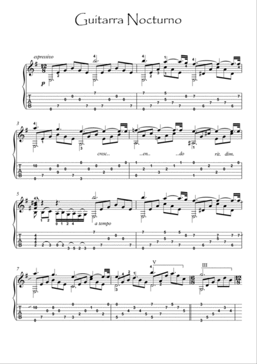 Guitarra Nocturno Acoustic Guitar scores gallery preview page 1