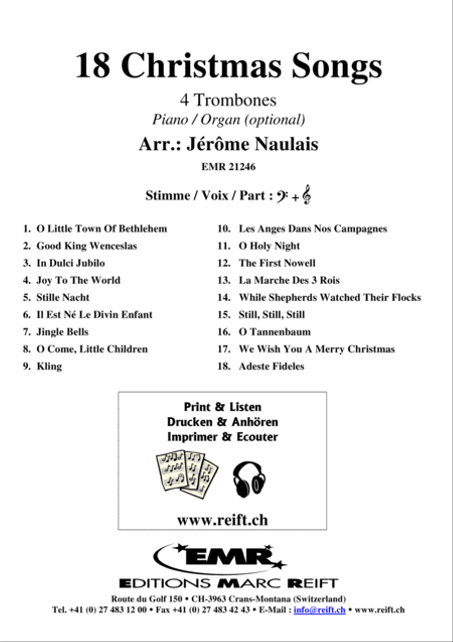 18 Christmas Songs Trombone Quartet scores gallery preview page 2