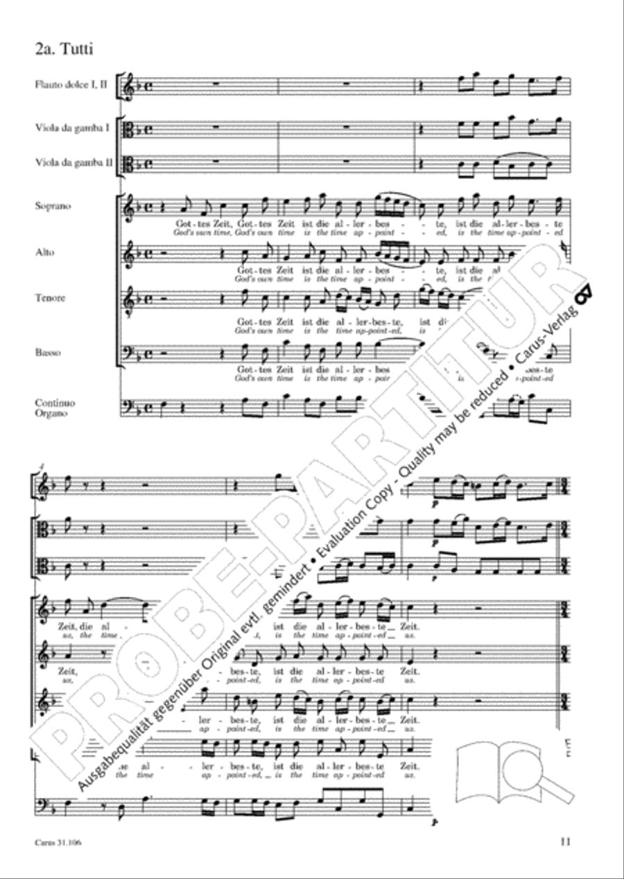 God's own time is the time appointed (Gottes Zeit ist die allerbeste Zeit) 4-Part scores gallery preview page 12