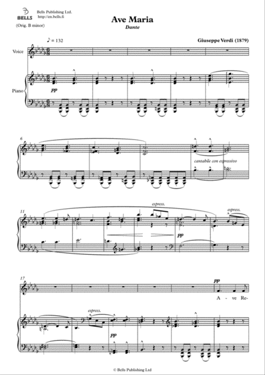 Ave Maria (1879) (B-flat minor) Voice Solo scores gallery preview page 1