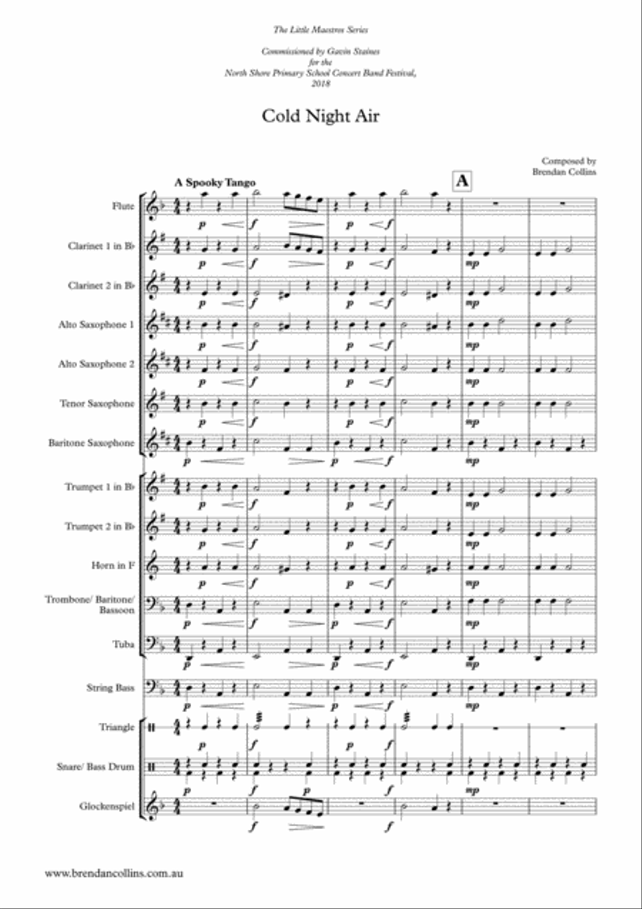 Cold Night Air Concert Band scores gallery preview page 1