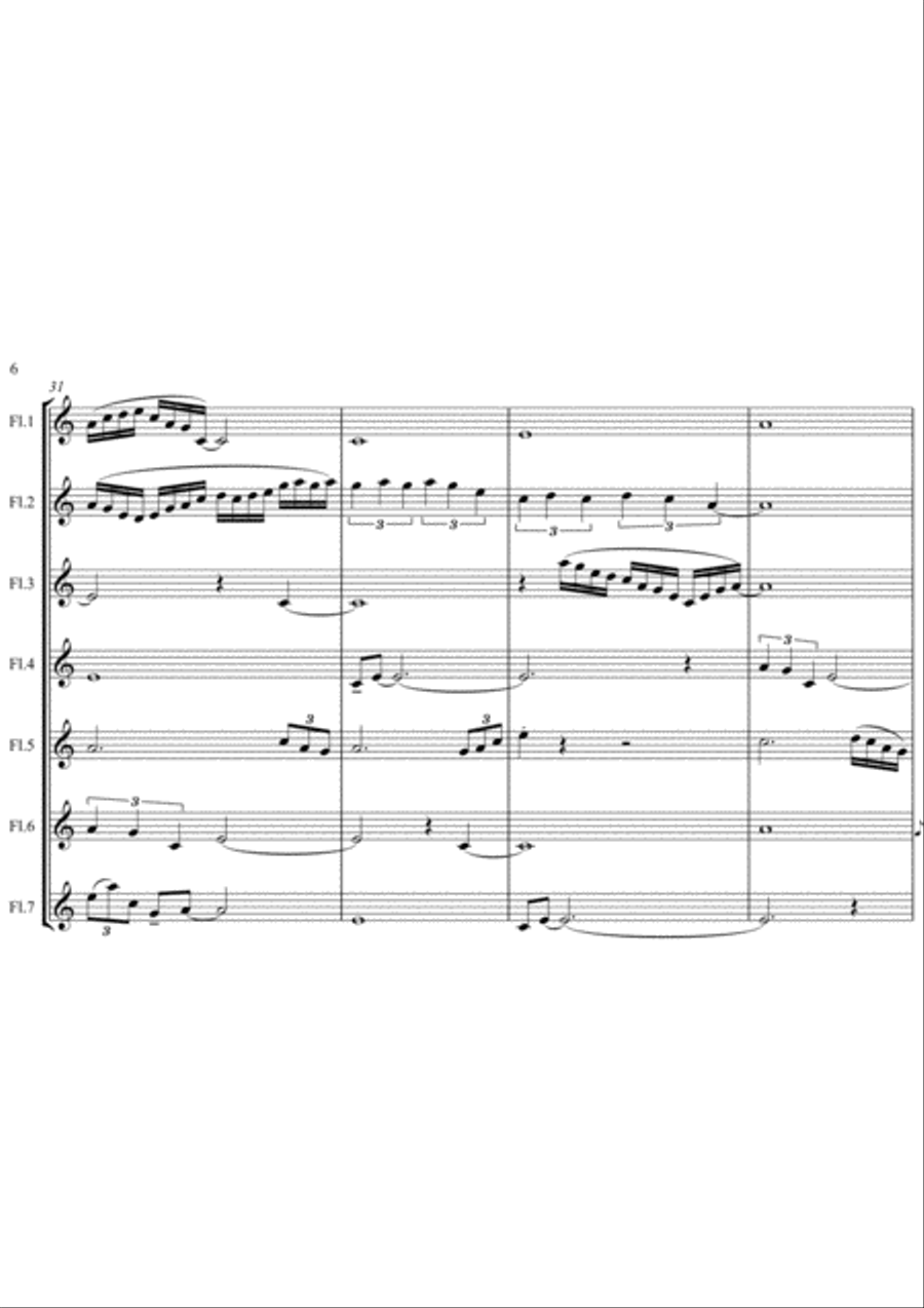 Bamboo Woods for Flute Choir Flute Choir scores gallery preview page 6