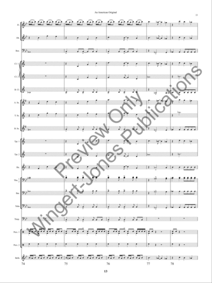 An American Original Concert Band scores gallery preview page 16