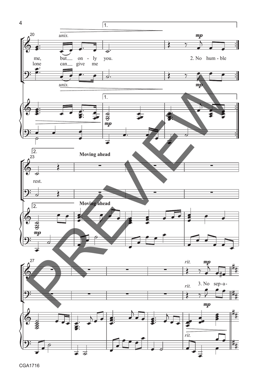 Not in Me (SATB) Not in Me (SATB) 4-Part scores gallery preview page 4