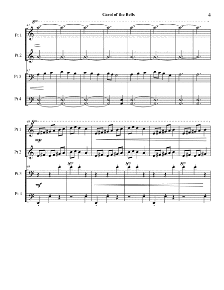 Carol Of The Bells Piano Trio scores gallery preview page 5