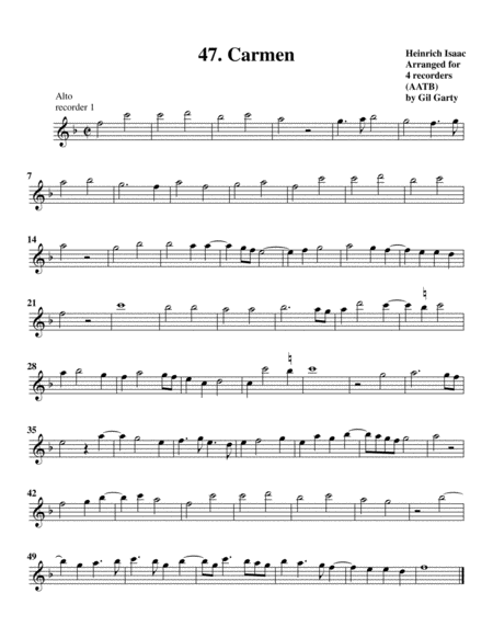 47. Carmen in F a4 (arrangement for 4 recorders)