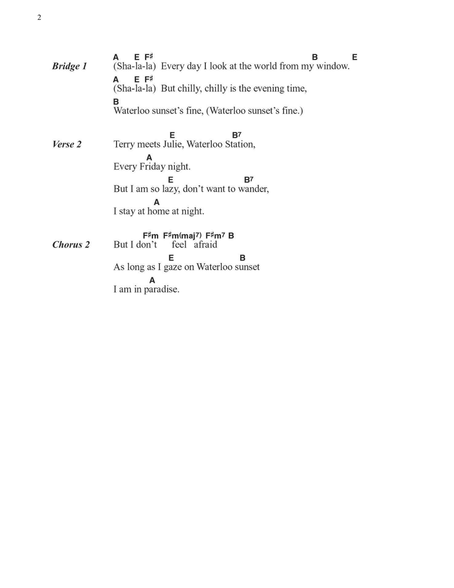 Waterloo Sunset Waterloo Sunset Acoustic Guitar scores gallery preview page 2