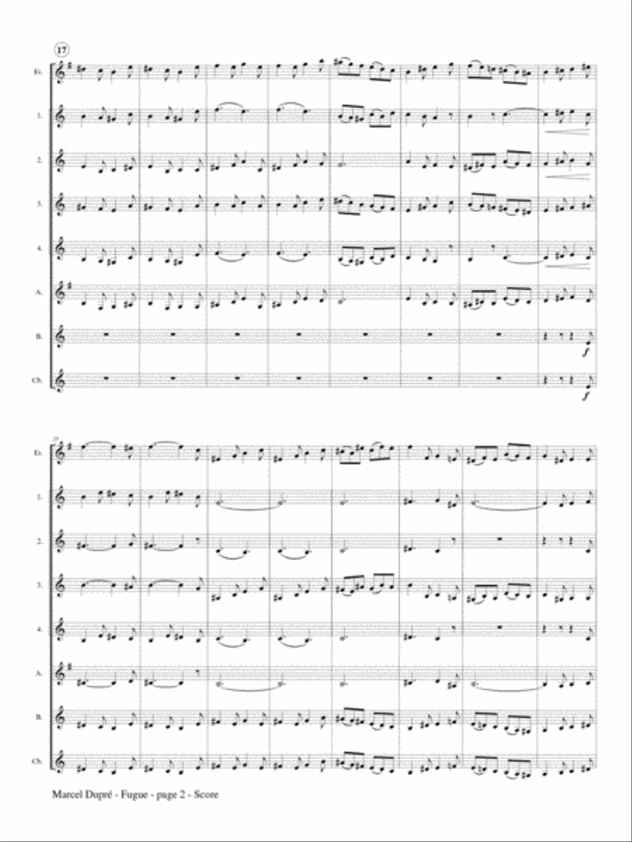 Fugue from Prelude and Fugue in G minor for Clarinet Choir Clarinet Choir scores gallery preview page 3