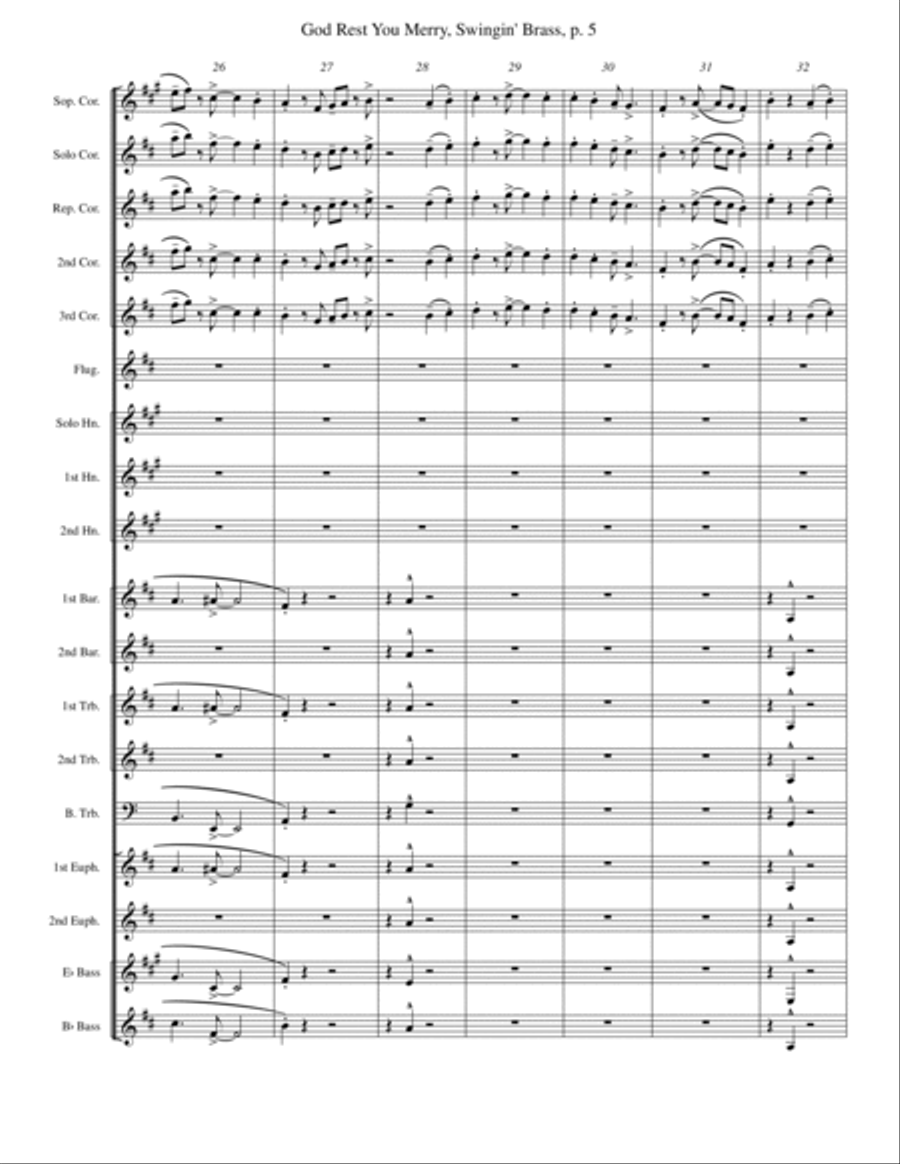 God Rest You Merry, Gentlemen Brass Band scores gallery preview page 5