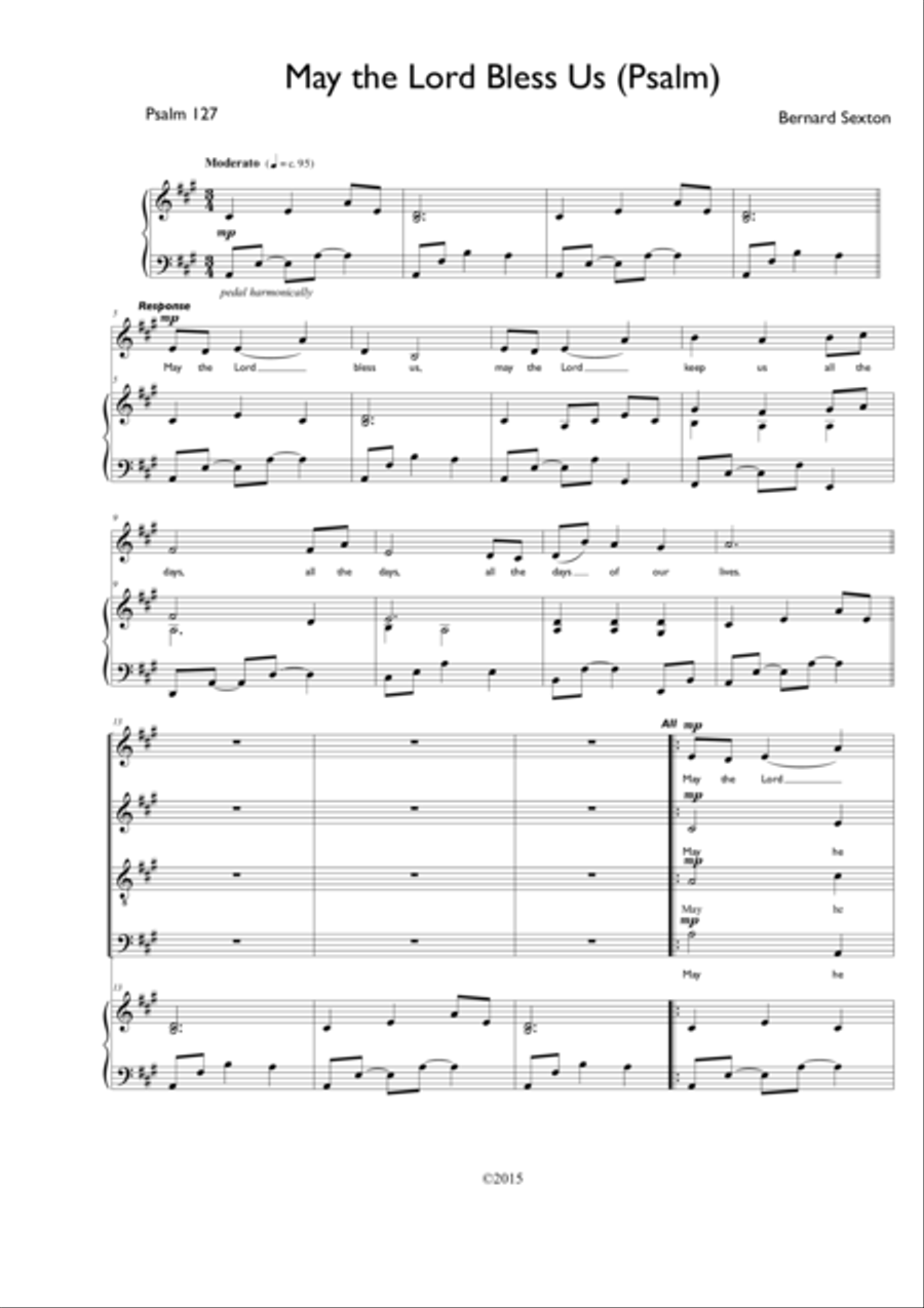 May the Lord Bless Us - Psalm 127 4-Part scores gallery preview page 2
