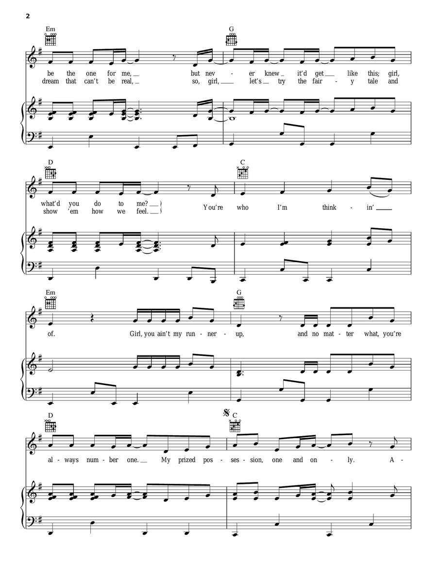 Favorite Girl Favorite Girl Piano, Vocal, Guitar scores gallery preview page 2