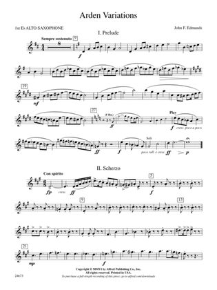 Arden Variations: E-flat Alto Saxophone