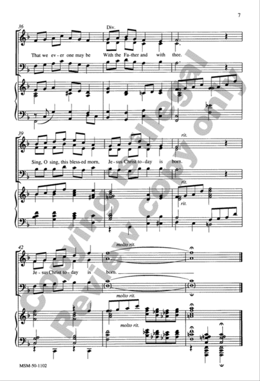 Sing, O Sing, This Blessed Morn 3-Part scores gallery preview page 6
