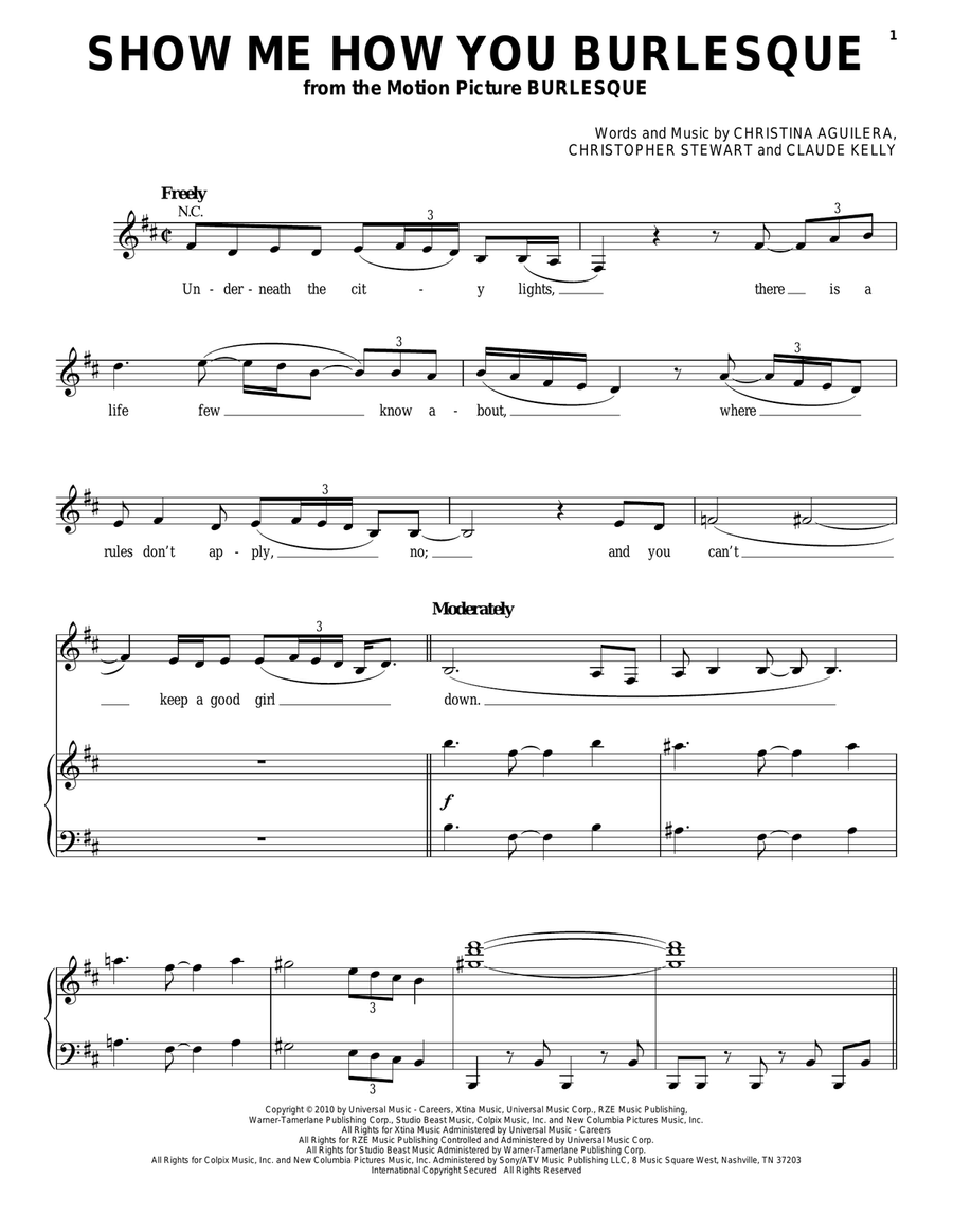 Show Me How You Burlesque by Christina Aguilera - Piano