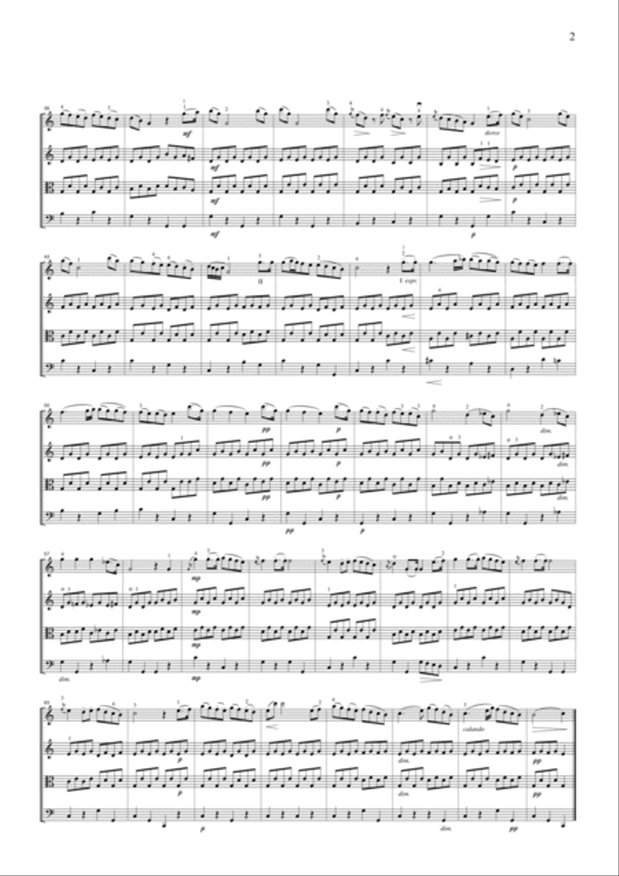Haydn Serenade (String Quartet No.17, 2nd mvt.), for string quartet, CH001 String Quartet scores gallery preview page 2