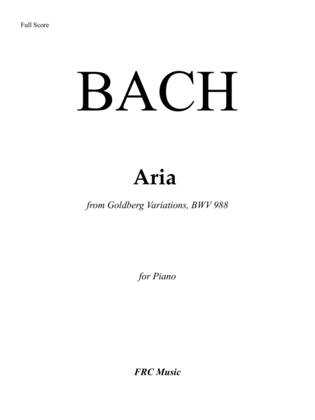 Bach: Aria from Goldberg Variations, BWV 988 as played by Víkingur Ólafsson (for Piano) image number null