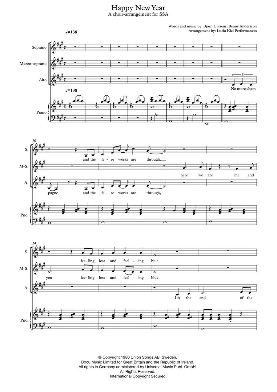 Happy New Year SSA scores gallery preview page 1