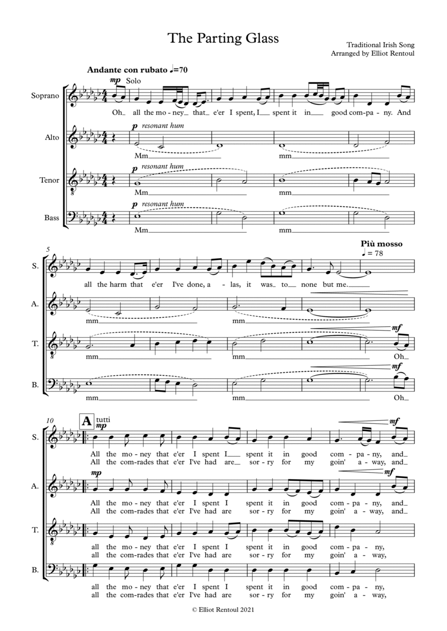 The Parting Glass 4-Part scores gallery preview page 1