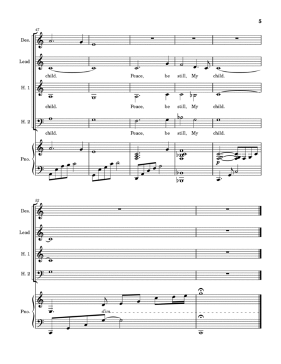 Peace, Be Still - Choral Version Choir scores gallery preview page 6