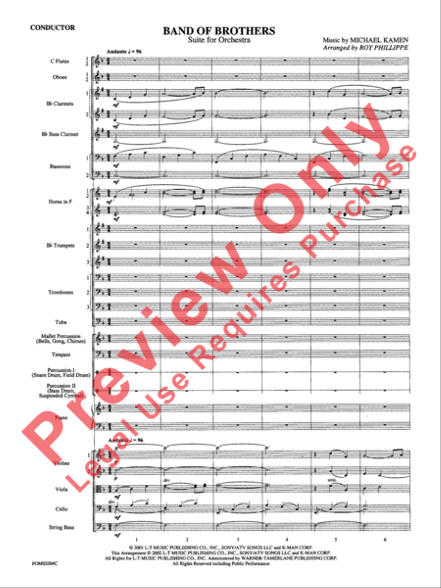 Band of Brothers Full Orchestra scores gallery preview page 4