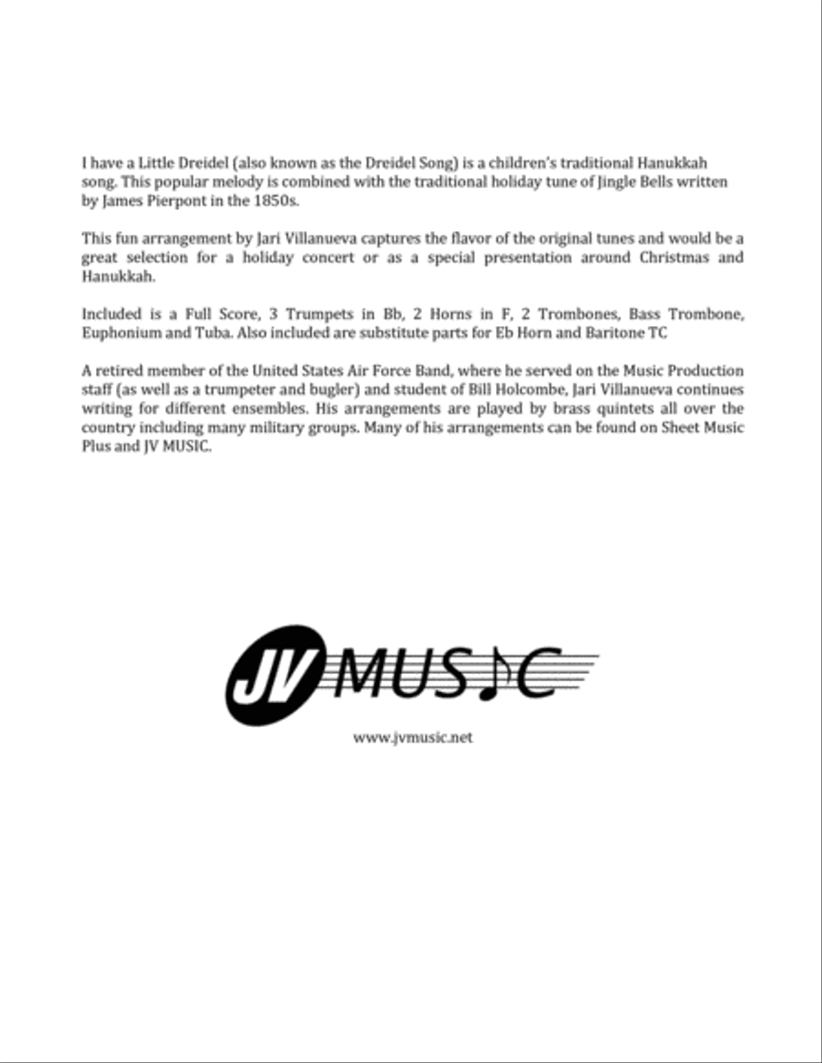 I have a Little Jingle Dreidel-Brass Ensemble Small Ensemble scores gallery preview page 2