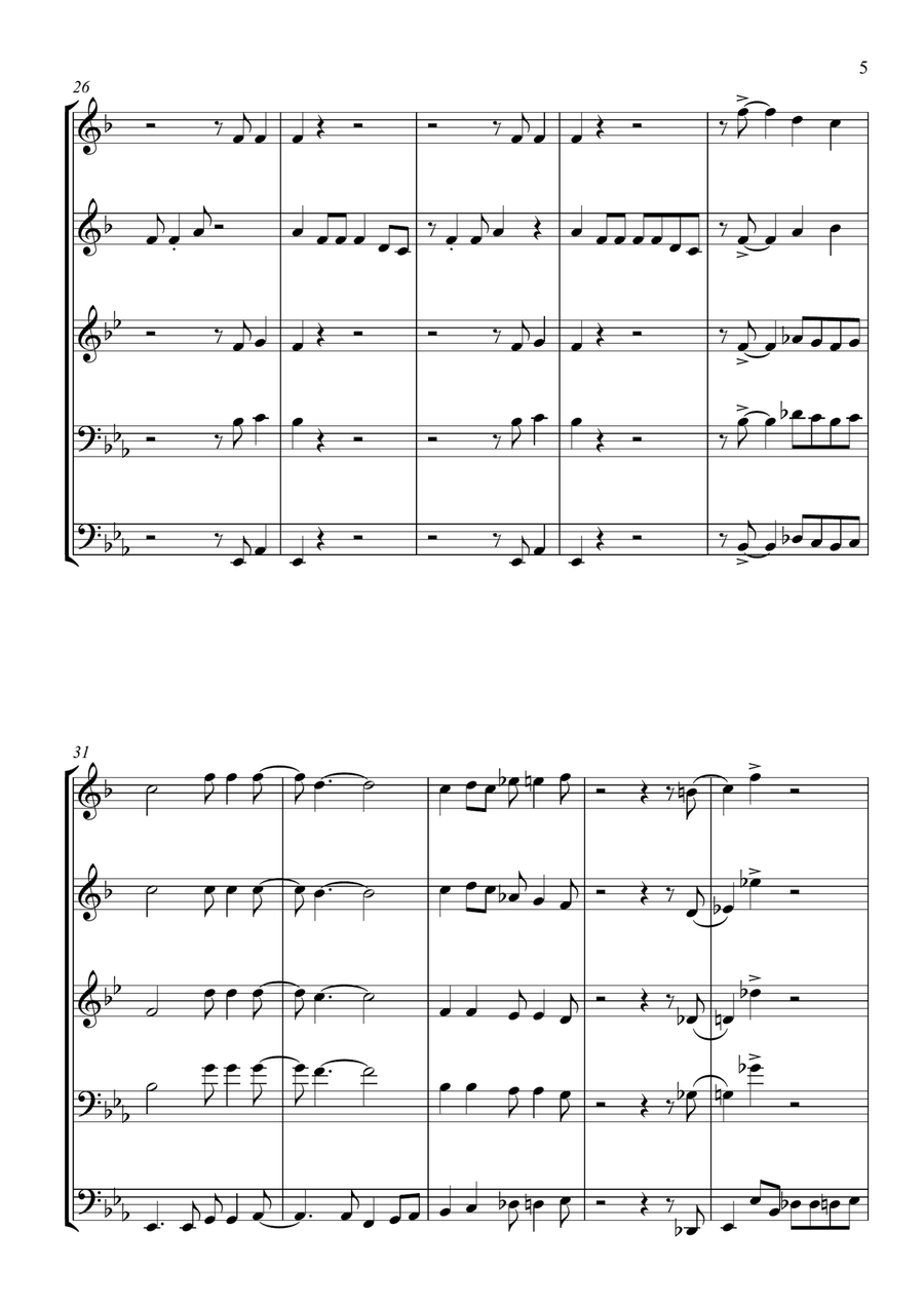 Children Go Where I Send Thee - For Brass Quartet Brass Quartet scores gallery preview page 5