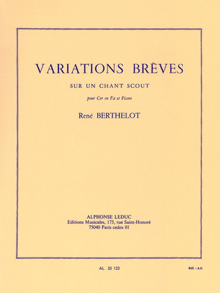 Book cover for Variations Breves Sur Un Chant Scout (horn & Piano)