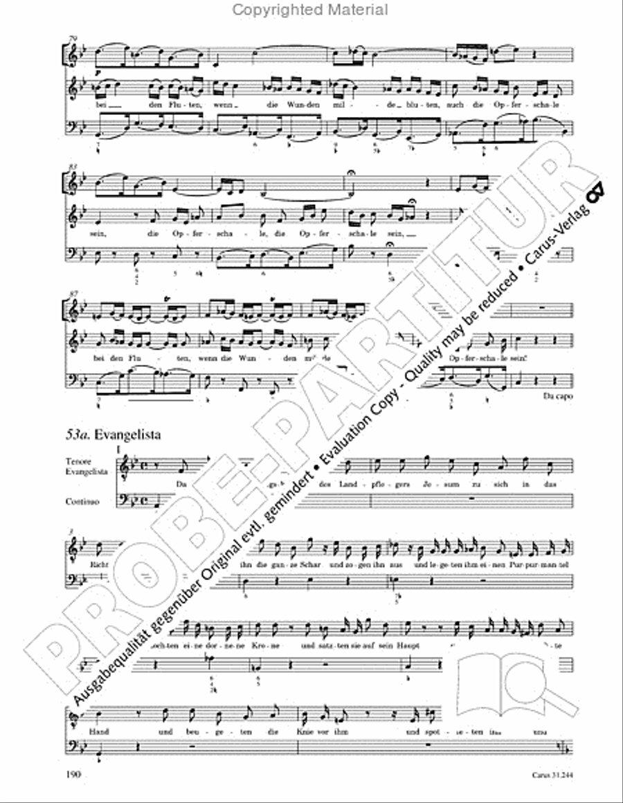 St. Matthew Passion (Matthaus-Passion) 4-Part scores gallery preview page 192