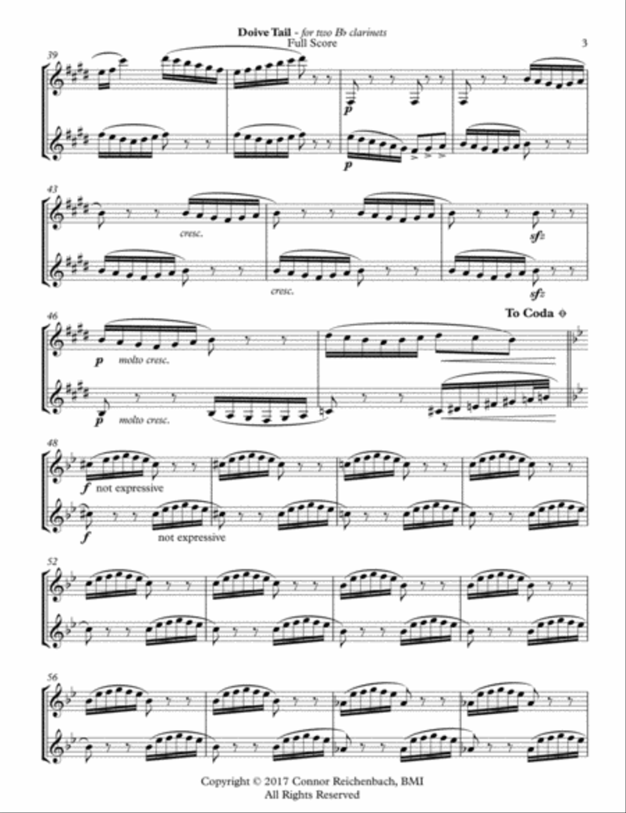 Dove Tail Clarinet Duet scores gallery preview page 3