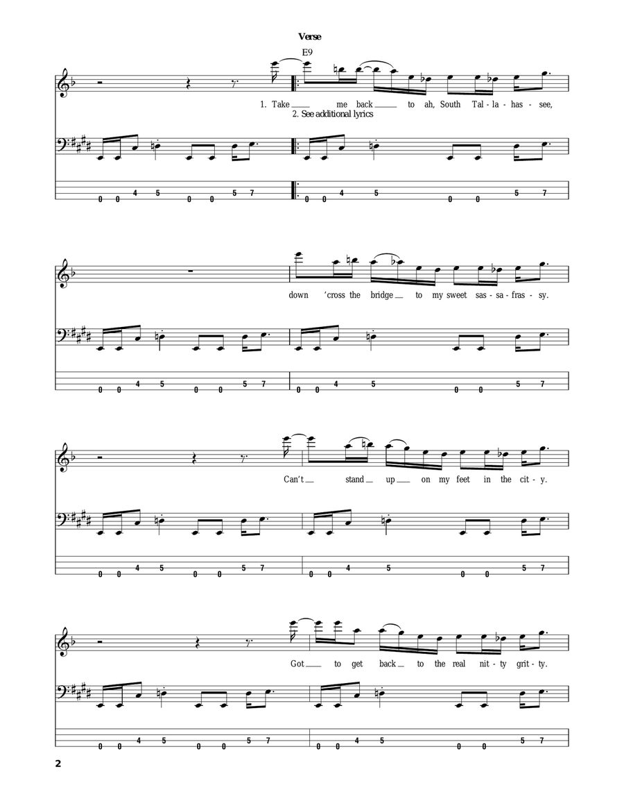 Last Child Bass Guitar Tablature scores gallery preview page 2