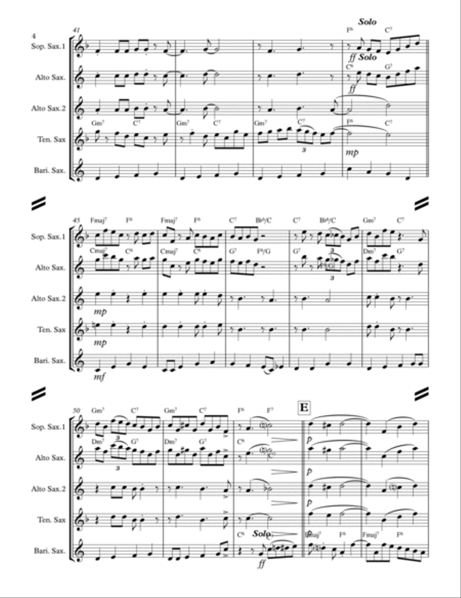 Rockin' Around The Christmas Tree Woodwind Quartet scores gallery preview page 5