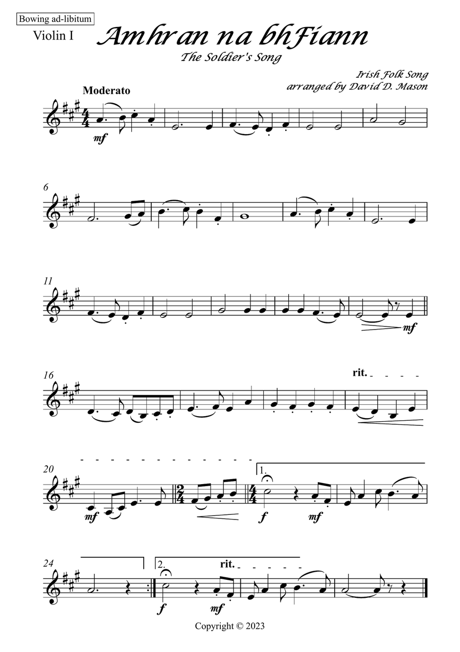 Amhràn na bhFiann String Quintet scores gallery preview page 4